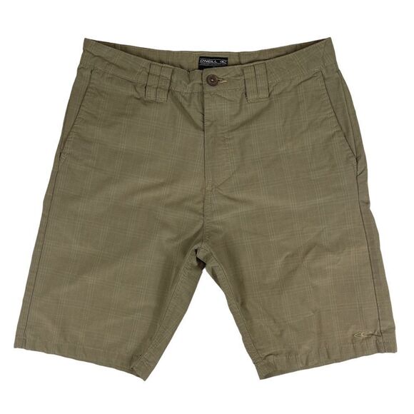 O'Neill Shorts Relaxed Fit Flat Front Tan Plaid Casual Chino Men's Size 30 - Picture 1 of 9